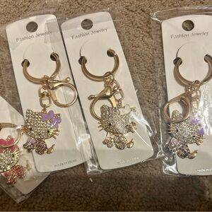 HELLO KITTY Purse Charm Key chain BLING BLINGY!  Nice Stocking Stuffer!